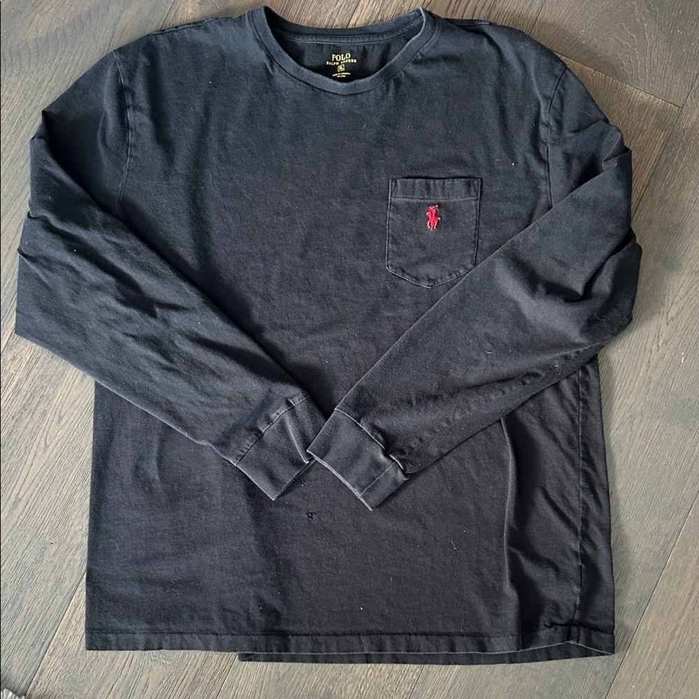 Polo by Ralph Lauren Men's Black Tee with Red Logo